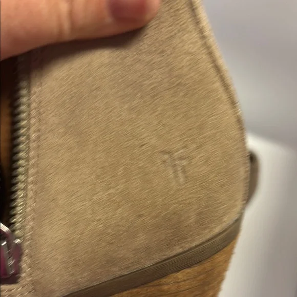 Frye Tan Ankle Booties with Side Zipper - Picture 5 of 9